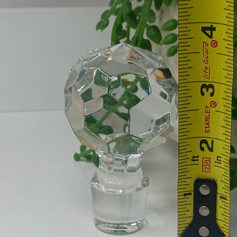 Faceted Crystal Glass Bottle Stopper - Clear